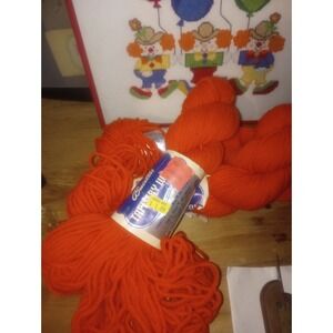 Bucilla Tapestry Wool Set Of 3 100% Wool 100 Yards Each Color 008 Orange